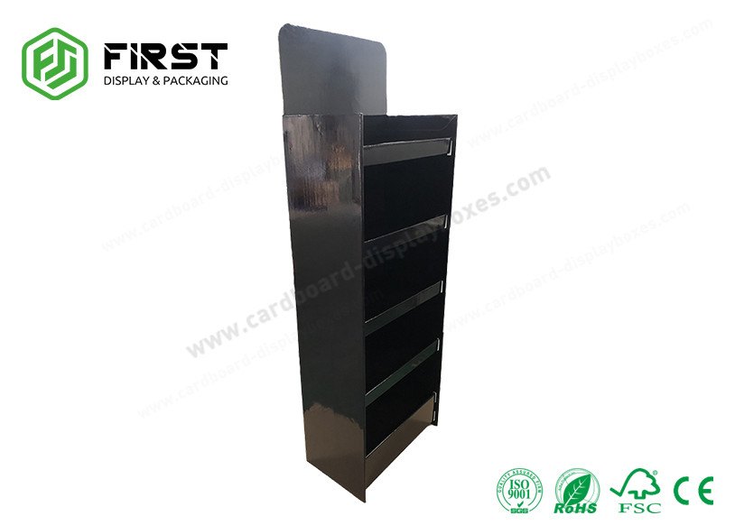 Customized Logo Retail Point Of Sales Cardboard Floor Display Stand POP Paper Display Shelf