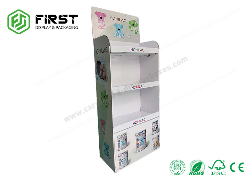 Custom Made Cardboard Display Retail Promotion Corrugated Floor Paper Display Stand For Supermarket