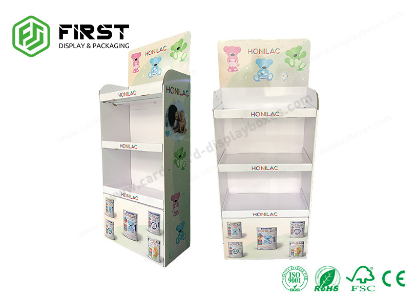 Custom Made Cardboard Display Retail Promotion Corrugated Floor Paper Display Stand For Supermarket