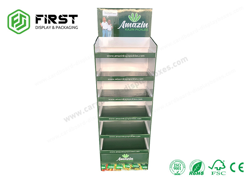 Custom POP Carton Floor Stand Foldable Printing Corrugated Cardboard Floor Display Stand
