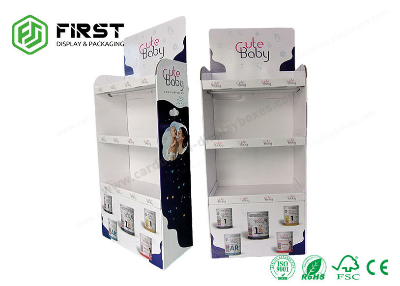 POP Foldable Cardboard Floor Display Customized Printing Paper Floor Cardboard Display Shelf
