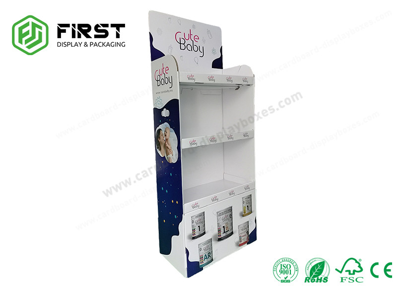 POP Foldable Cardboard Floor Display Customized Printing Paper Floor Cardboard Display Shelf