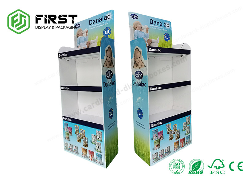 Corrugated POS Retail Stand Custom Printing Foldable Cardboard Paper Floor Display Shelf Stand