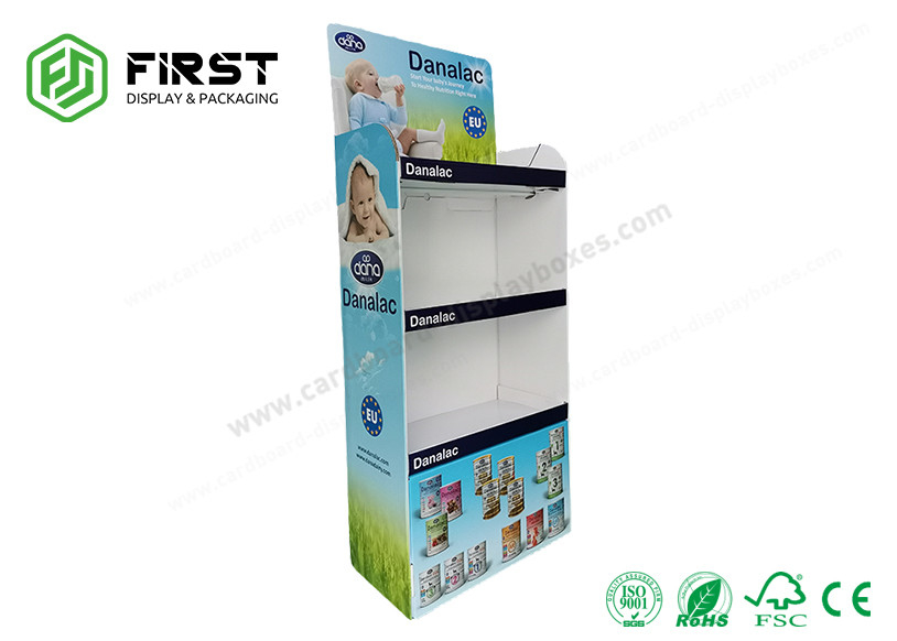 Corrugated POS Retail Stand Custom Printing Foldable Cardboard Paper Floor Display Shelf Stand
