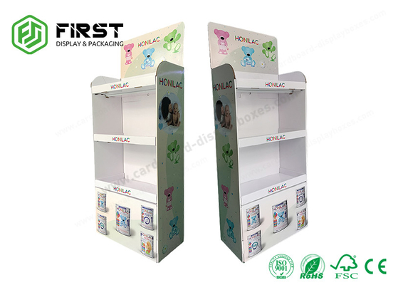 Custom Made Cardboard Display Retail Promotion Corrugated Floor Paper Display Stand For Supermarket