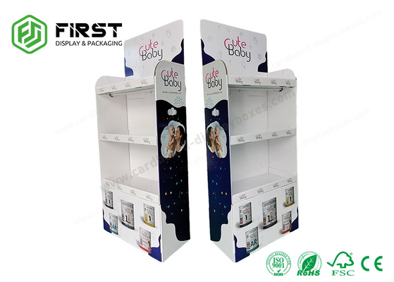 POP Foldable Cardboard Floor Display Customized Printing Paper Floor Cardboard Display Shelf
